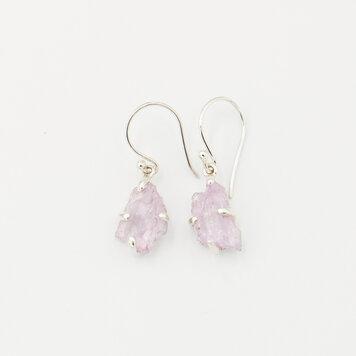Rough Kunzite Sterling Earrings Rough Kunzite Sterling Earrings