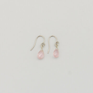 Morganite Faceted Bead Drop Sterling Earrings Morganite Faceted Bead Drop Sterling Earrings