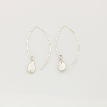 Baroque Pearl Large Sterling Curved Threader