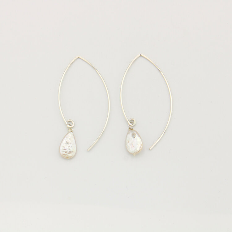 Baroque Pearl Large Sterling Curved Threader