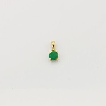 Tiny Round Emerald Sterling GP Pendant