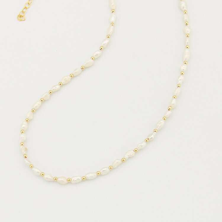 Freshwater Pearl & Beads GF Necklace Adj