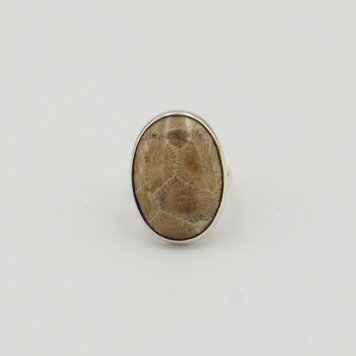 Petoskey Large Oval Sterling Ring Adj. Petoskey Large Oval Sterling Ring Adj.