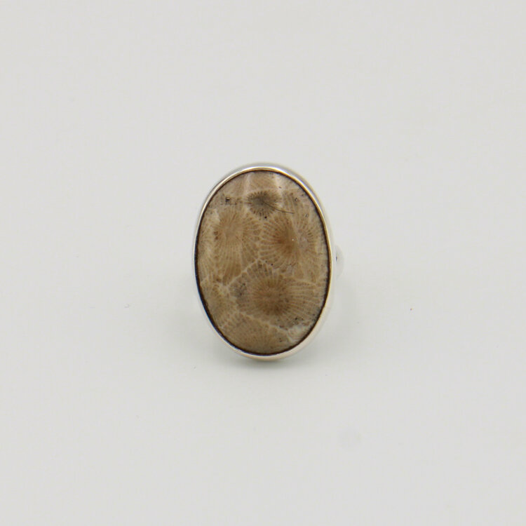 Petoskey Large Oval Sterling Ring Adj.