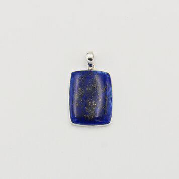 Lapis Large Rectangle Sterling Pendant