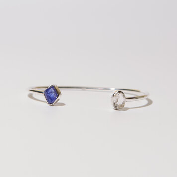 Tanzanite & Herkimer Sterling Cuff