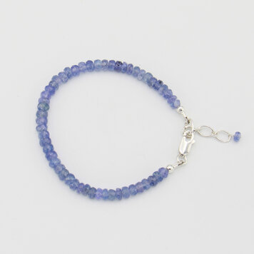 Tanzanite Beaded Sterling Bracelet