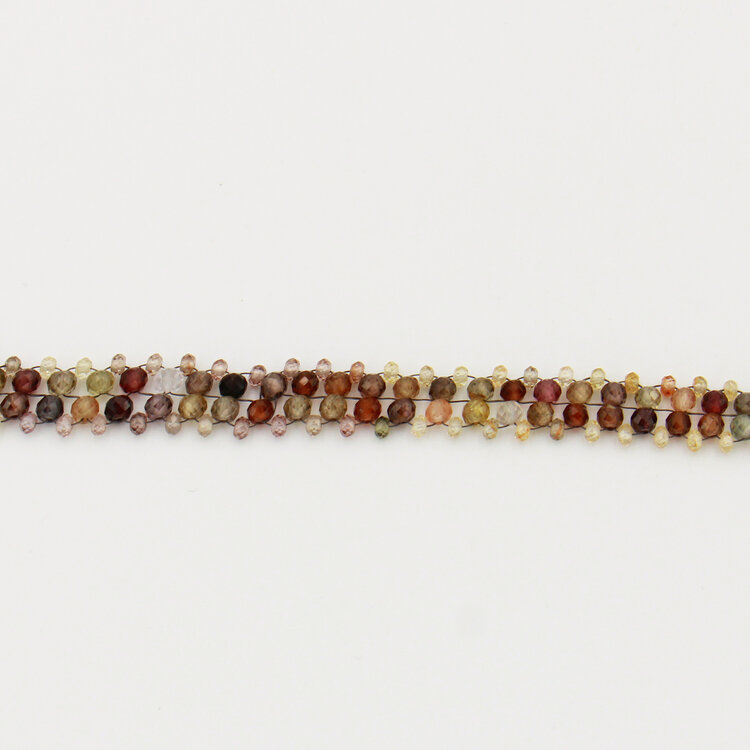 Tundra Sapphire & Tiny Zircon Beaded Bracelet