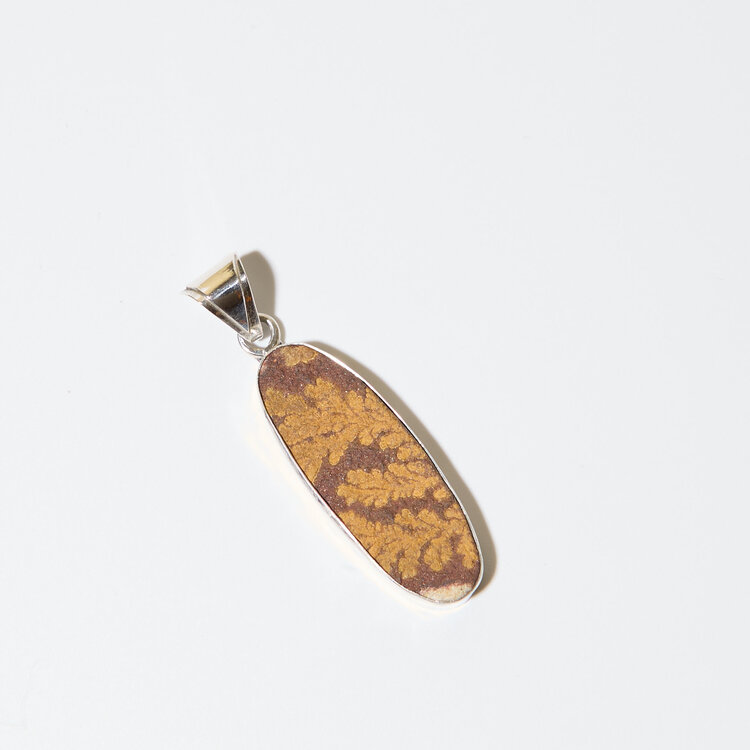 Dendrite Long Oval Sterling Pendant