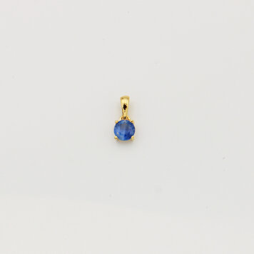 Tiny Round Kyanite Sterling GP Pendant