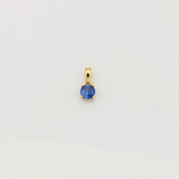 Tiny Round Kyanite Sterling GP Pendant