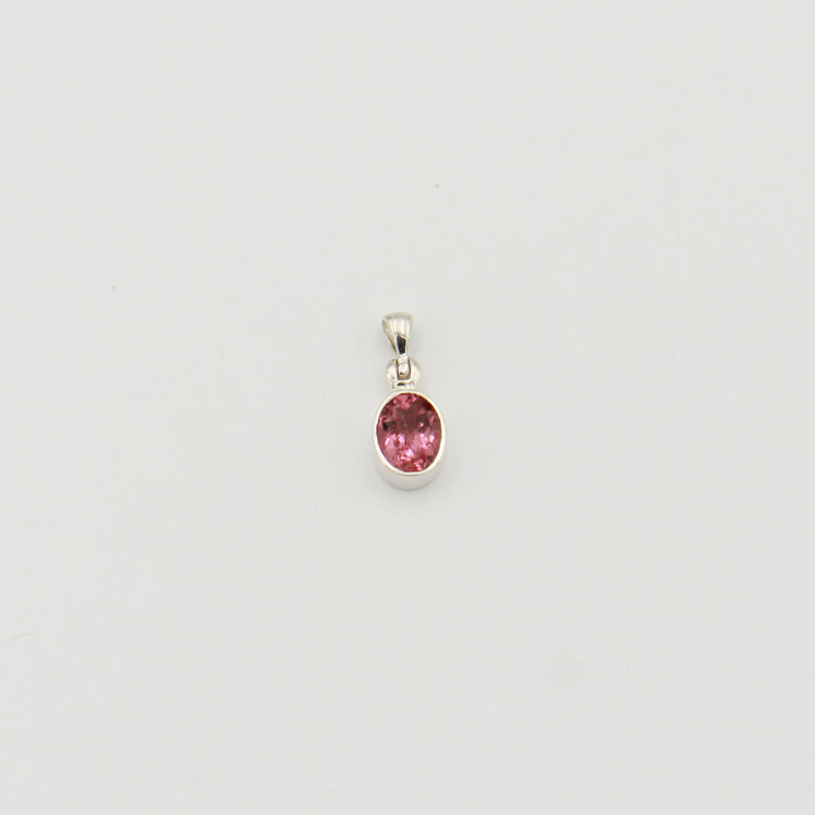 Pink Tourmaline Oval Pendant