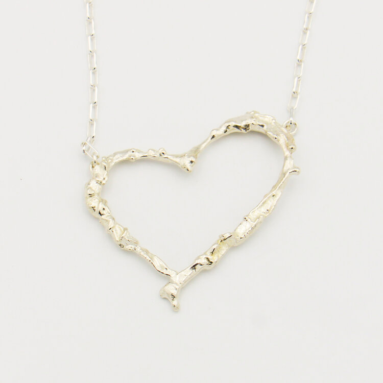 Algarve Sterling Silver Heart Necklace