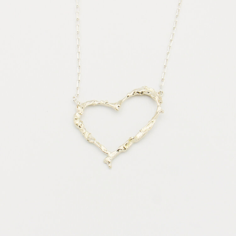 Algarve Sterling Silver Heart Necklace