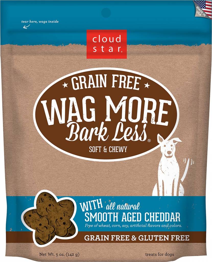 Cloud Star Wag More Bark Less Grain-Free Soft & Chewy with Aged Cheddar Dog Treats, 5 oz.
