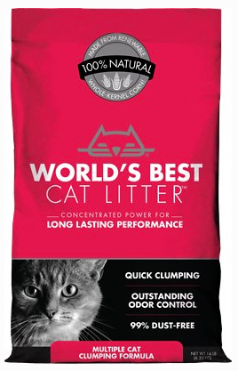 World's Best Multiple Cat Unscented Clumping Corn Cat Litter