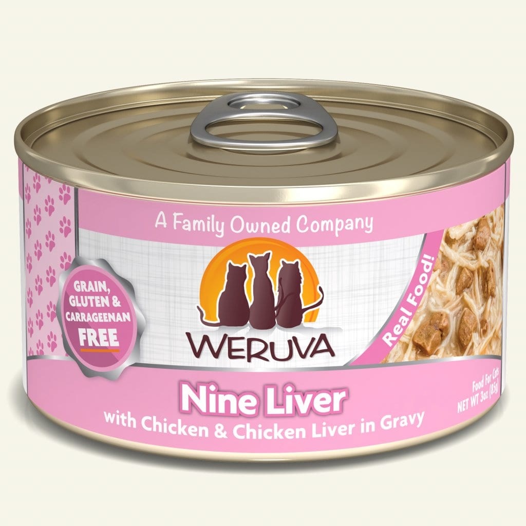 Weruva Nine Liver with Chicken & Chicken Liver in Gravy Grain-Free Canned Cat Food, 5.5 oz
