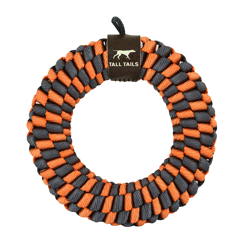 Tall Tails Orange Braided Ring Dog Toy