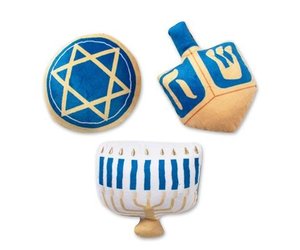 Fringe Studio Mini Hanukkah Plush Dog Toys 3 Pack City Bark