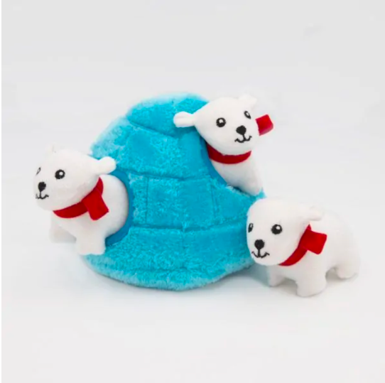 Zippy Paws Zippy Paws Polar Bear Igloo Burrow Dog Toy