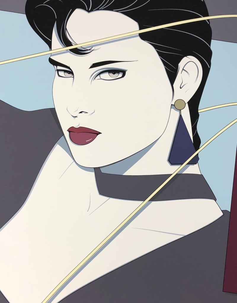 Nagel Woman With Purple Earings by Patrick Nagel