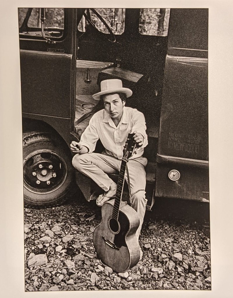 Magnum Bob Dylan, sitting on his equipment truck, Woodstock, New York, USA, 1968 (FRAMED) by Elliot Landy