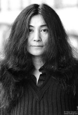 Gruen Yoko Ono in black ribbed sweater, Central Park, NY 1973 by Bob Gruen