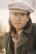 Gruen John Lennon wearing a trench coat, Untermyer Park in Yonkers, NYC  1975 by Bob Gruen