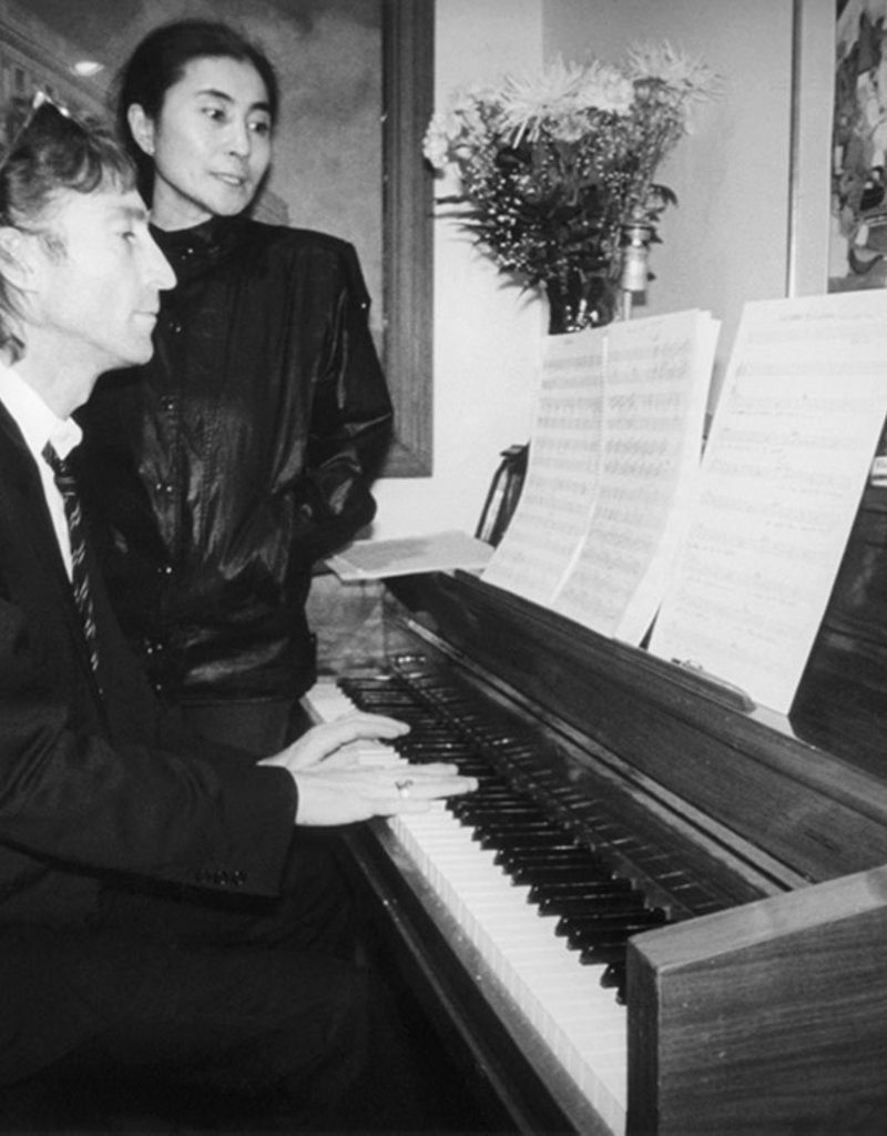 Gruen John Lennon and Yoko Ono at a piano, Hit Factory, NYC 1980 by Bob Gruen