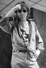 Gruen John Lennon in Rockerciser t-shirt at The Hit Factory, NYC 1980 by Bob Gruen