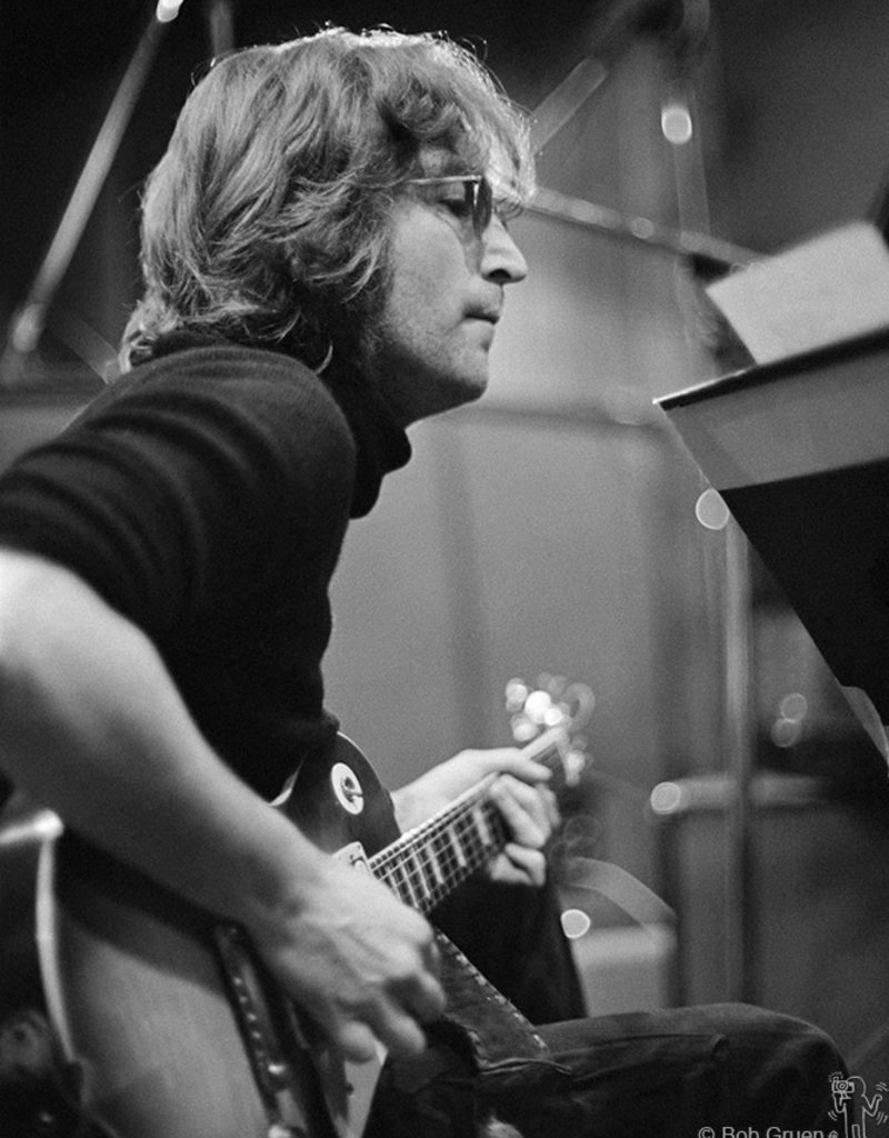 Gruen John Lennon with guitar, Record Plant, NYC 1972 by Bob Gruen