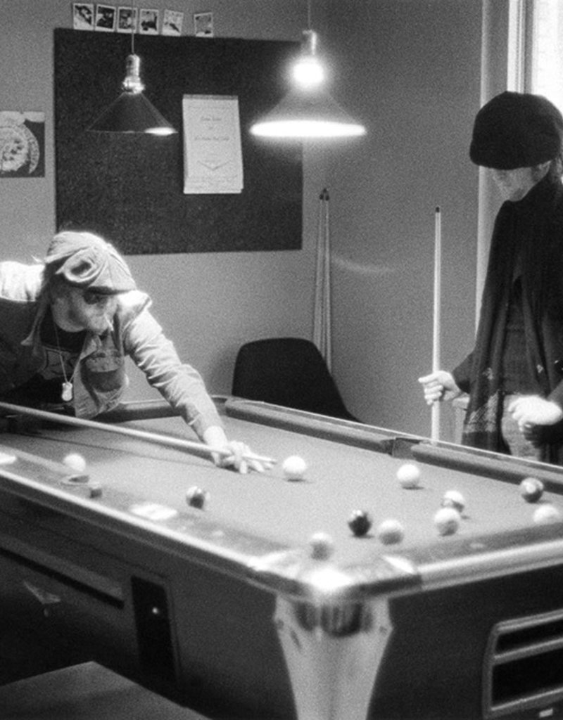 Gruen Harry Nilsson and John Lennon playing pool, Record Plant, NYC 1974 by Bob Gruen