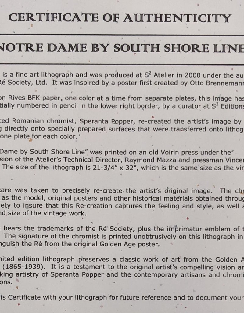 Popper and Brennemann Notre Dame by South Shore Line by Speranta Popper and Brennemann