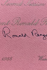 Reagan The State of the Union, Address to the One Hundredth Congress, President Ronald Reagan, Washington DC, 1988, Hand Signed by President Ronald Reagan