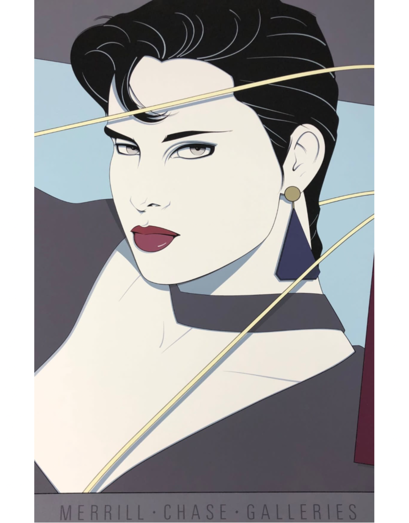 Nagel Woman With Purple Earings by Patrick Nagel