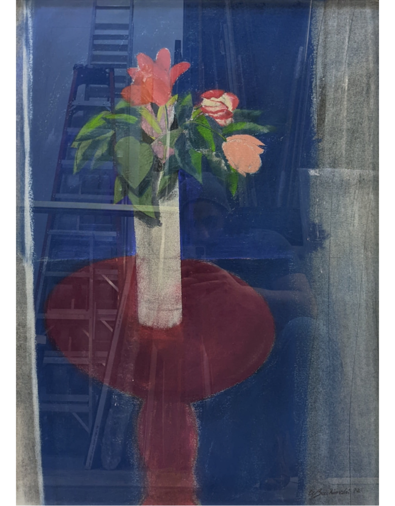 Bachinski Tulips on Pedestal Table by Walter Bachinski