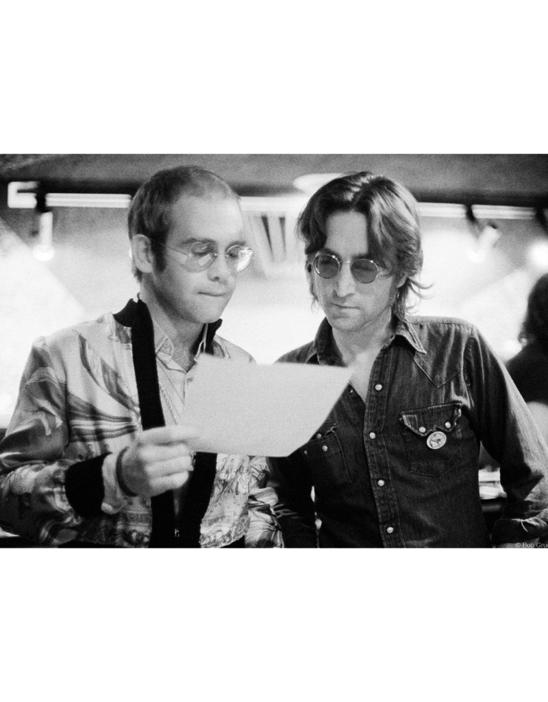 Gruen John Lennon and Elton John, Record Plant, NYC 1974 by Bob Gruen