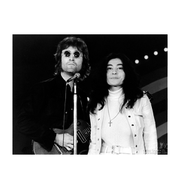 Gruen John Lennon and Yoko Ono, Jerry Lewis Telethon,  NYC, 1972 by Bob Gruen