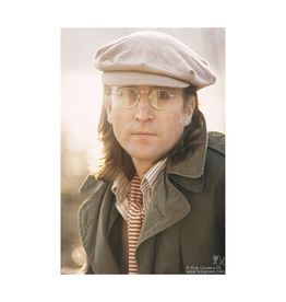 Gruen John Lennon wearing a trench coat, Untermyer Park in Yonkers, NYC  1975 by Bob Gruen