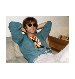 Gruen John Lennon wearing Rockerciser shirt, Hit Factory, NYC by Bob Gruen