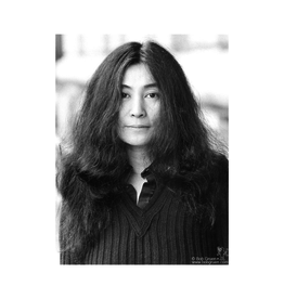 Gruen Yoko Ono in black ribbed sweater, Central Park, NY 1973 by Bob Gruen