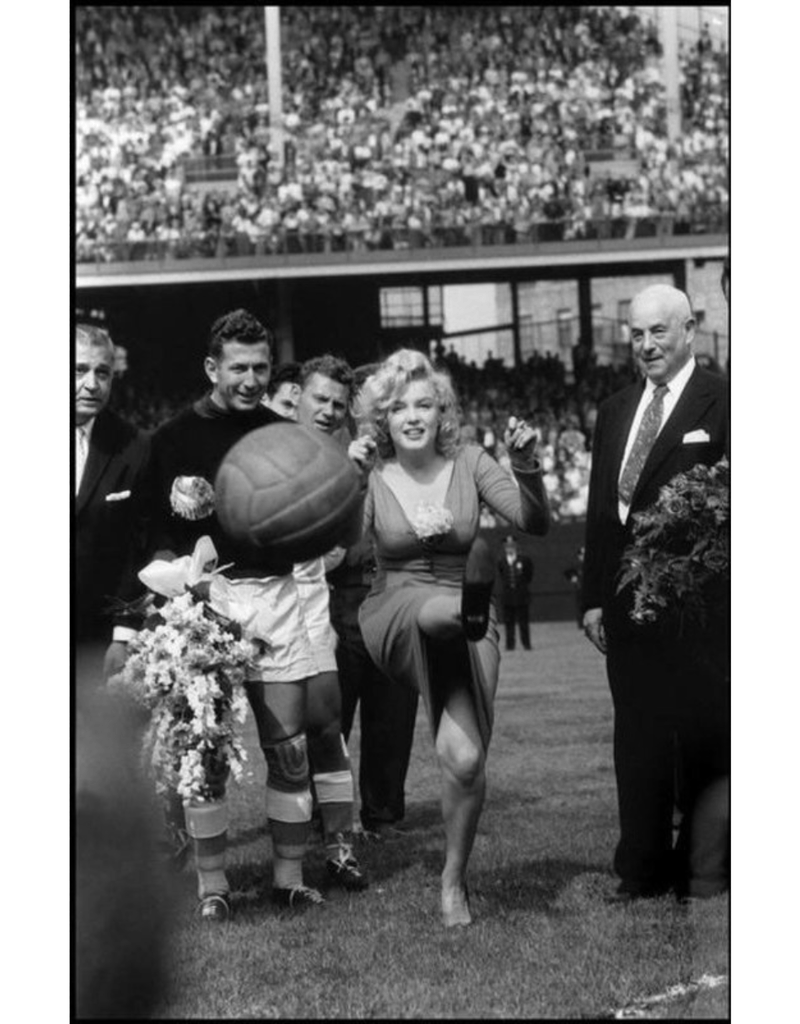 Henriques Marilyn Monroe opening the USA-Israel Football International, NYC 1959 (FRAMED) by Bob Henriques