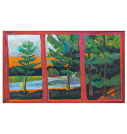 Lasker Red Window (Original) by Joe Lasker