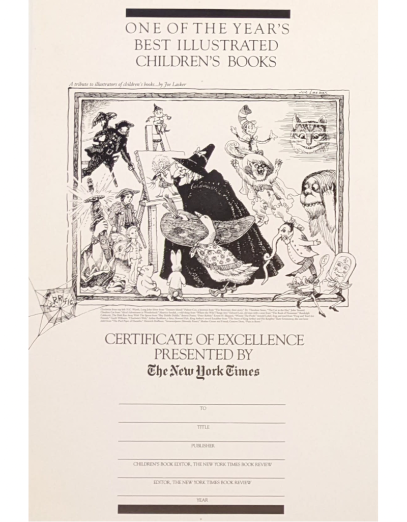 Lasker New York Times Certificate of Excellence: A Tribute to Illustrators of Children's Books by Joe Lasker