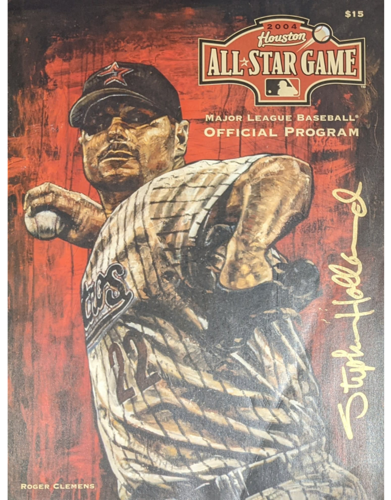 Holland Major League Baseball Official Program Houston All Star Game 2004 Autographed by Cover Artist Stephen Holland (Signed Copy)