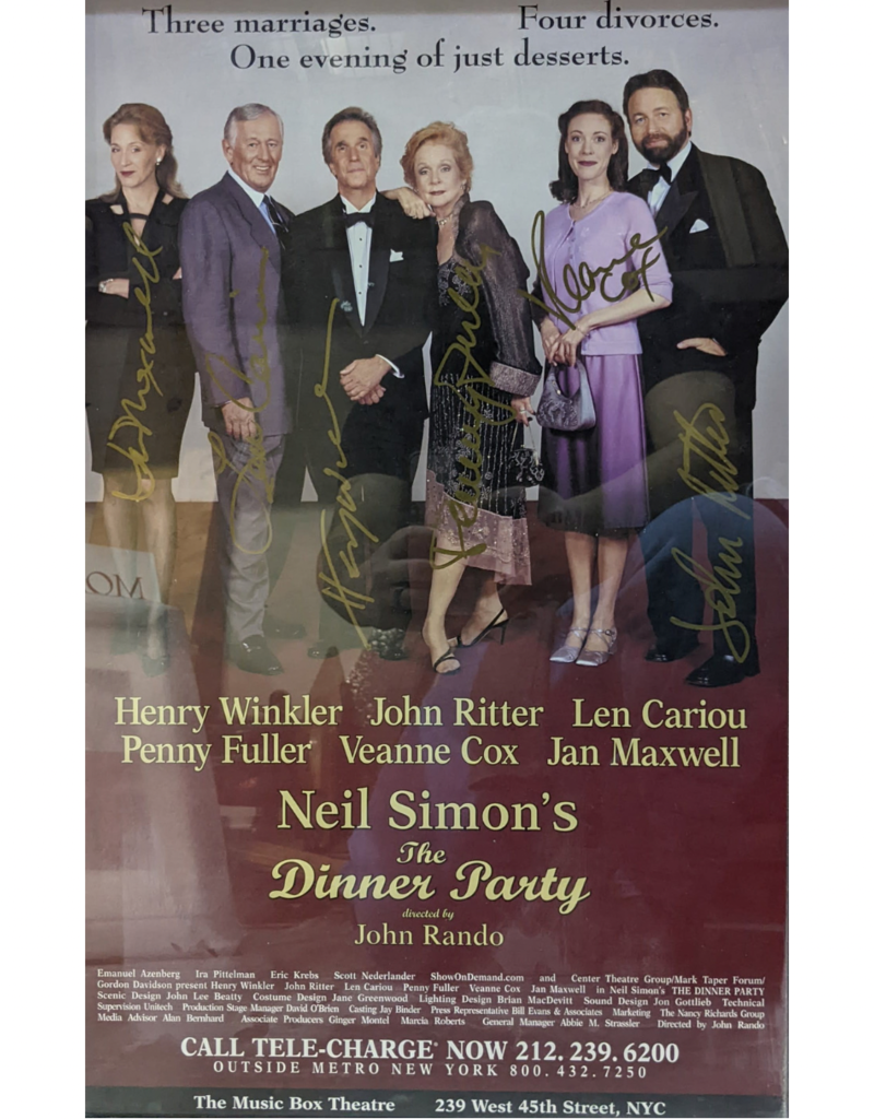 Poster The Dinner Party, the Music Box Theater by Carol Rosegg (Signed Poster)