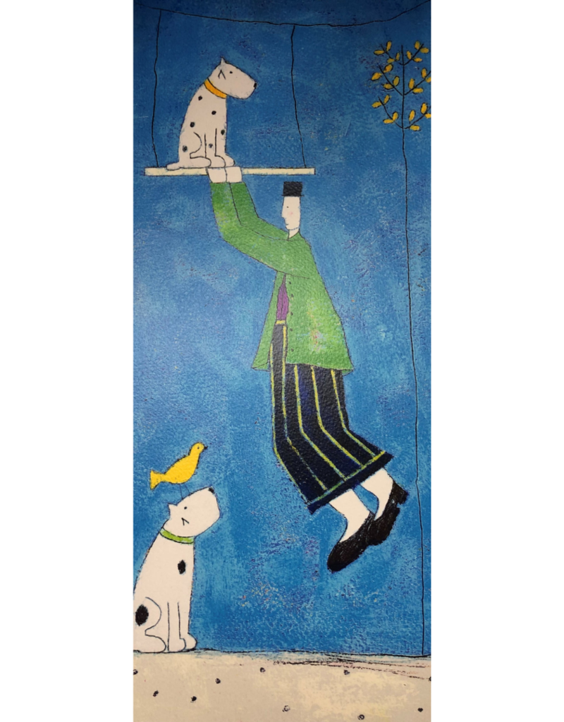 Spence Dog On A Swing by Annora Spence