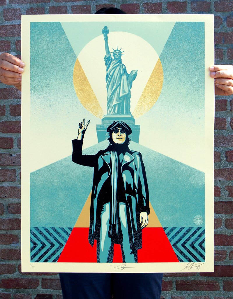 Fairey Peace and Liberty by Shepard Fairey and Bob Gruen (Blue)