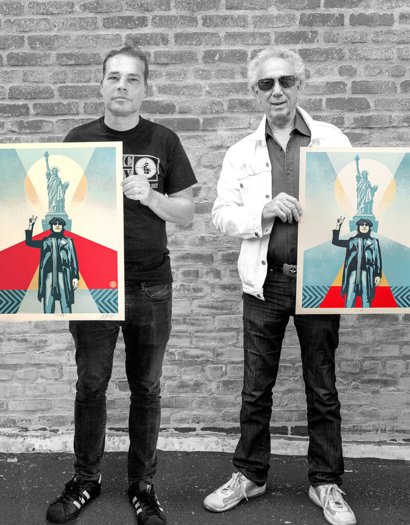 Fairey Peace and Liberty by Shepard Fairey and Bob Gruen (Red)