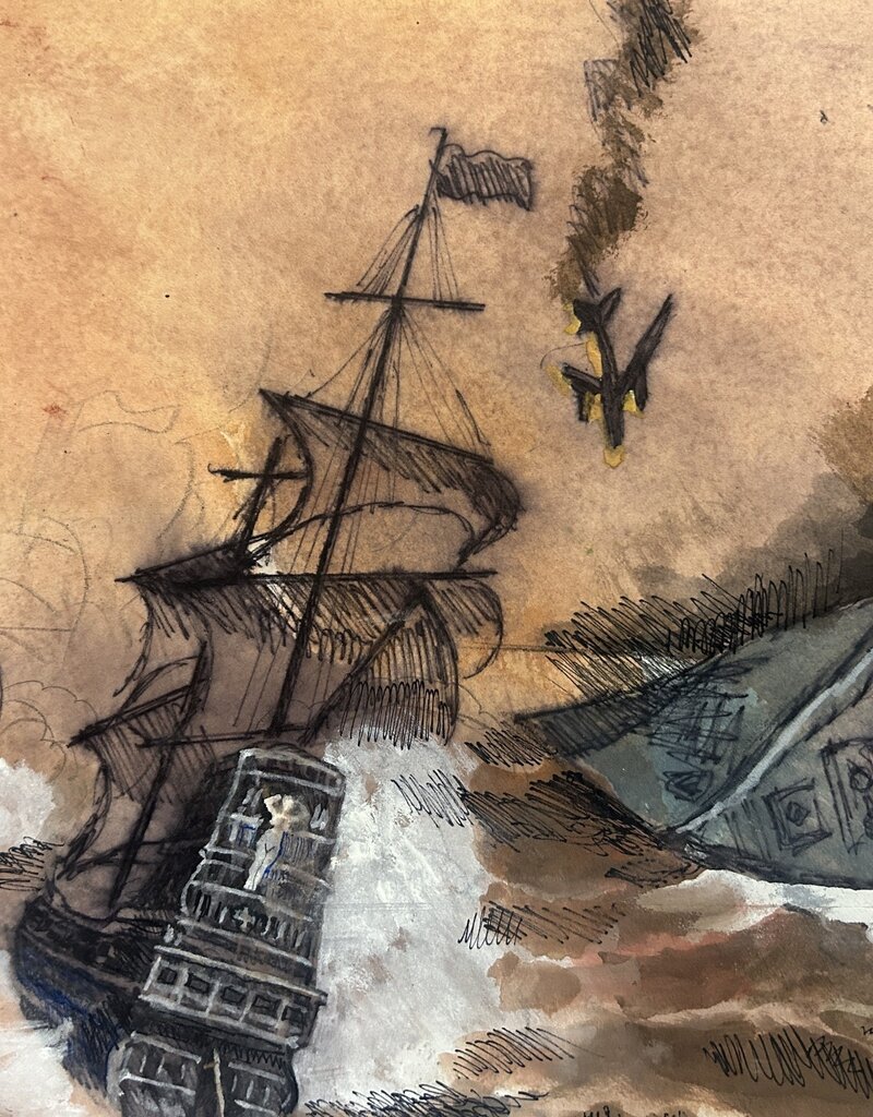 Lasker The Battle of Bruegel Bay (Original) by Joe Lasker